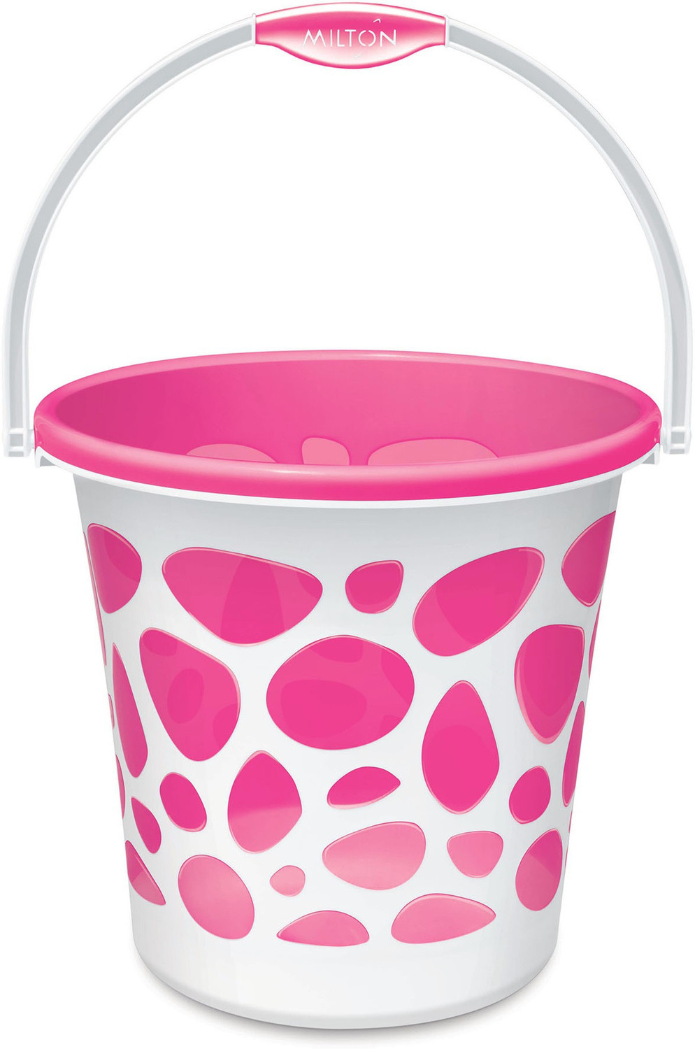 Image of MILTON Duplex Spa 3 Piece Set, Pink | 20 Ltrs Bucket, Mug & Stool | Bathroom Accessory 20 L Plastic Bucket