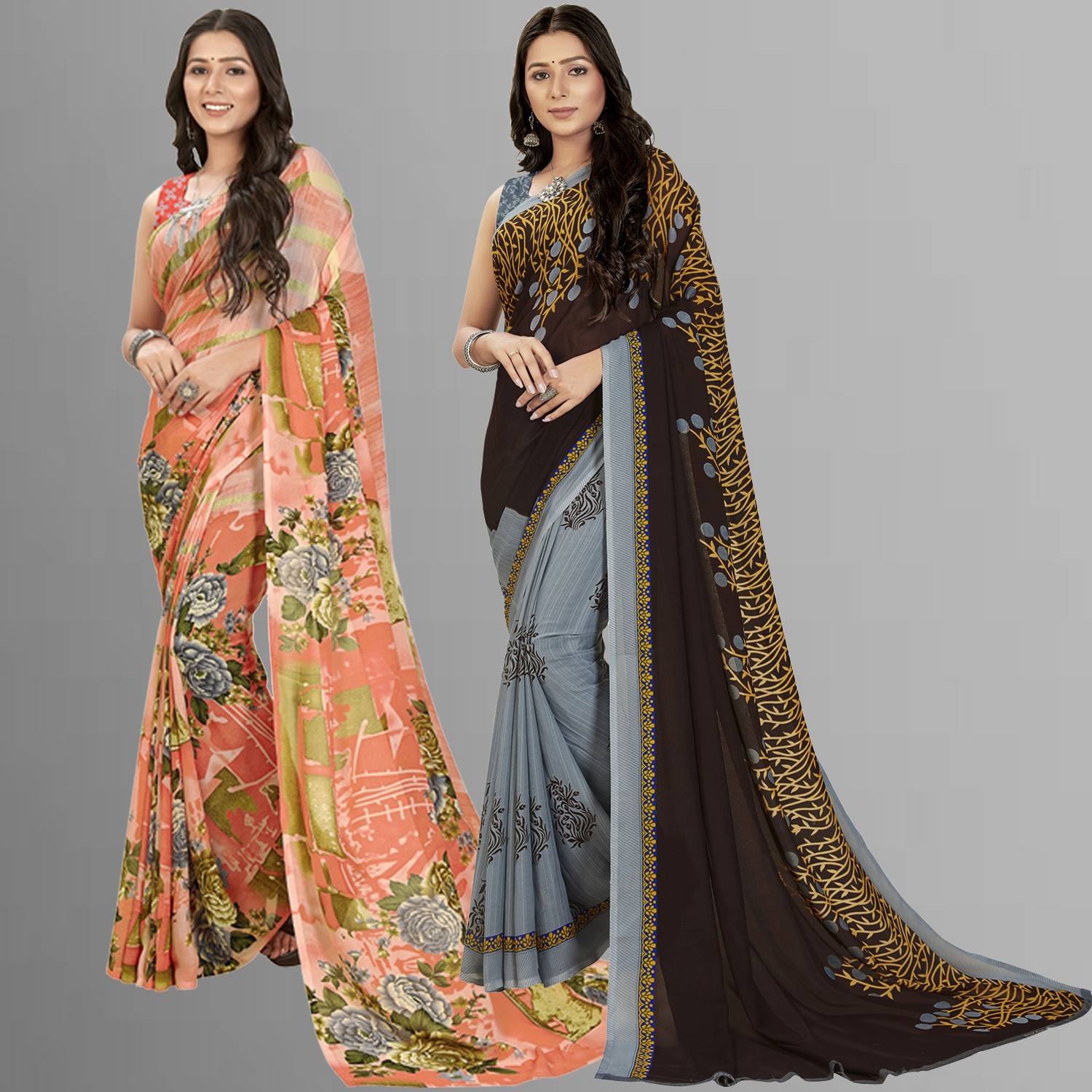 Anand Sarees Printed Daily Wear Georgette Saree
