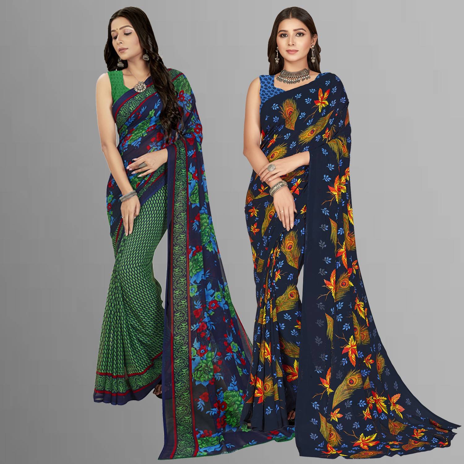 Anand Sarees Printed Daily Wear Georgette Saree