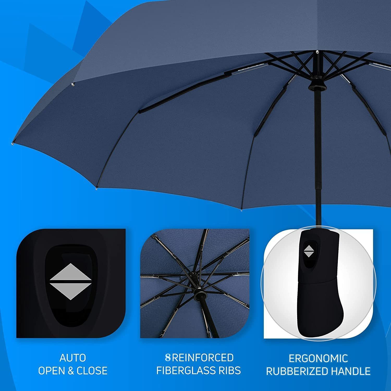 Image of promise plus group 3 Fold Fully Automatic Rain UV Protection Portable Foldable Tiny Travel Folding Umbrella