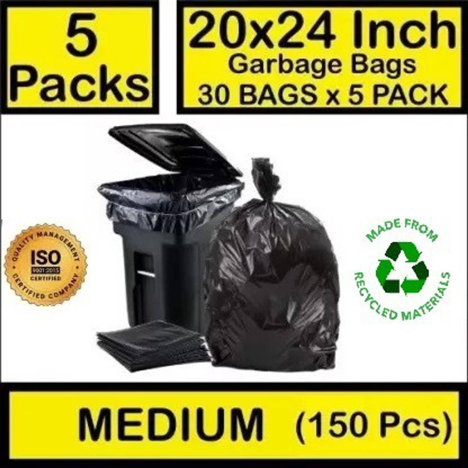 ALEX INDIA MARKETING 20x24 inches Medium 20 L Garbage Bag (150Bag ) Medium 20 L Garbage Bag  Pack Of 150