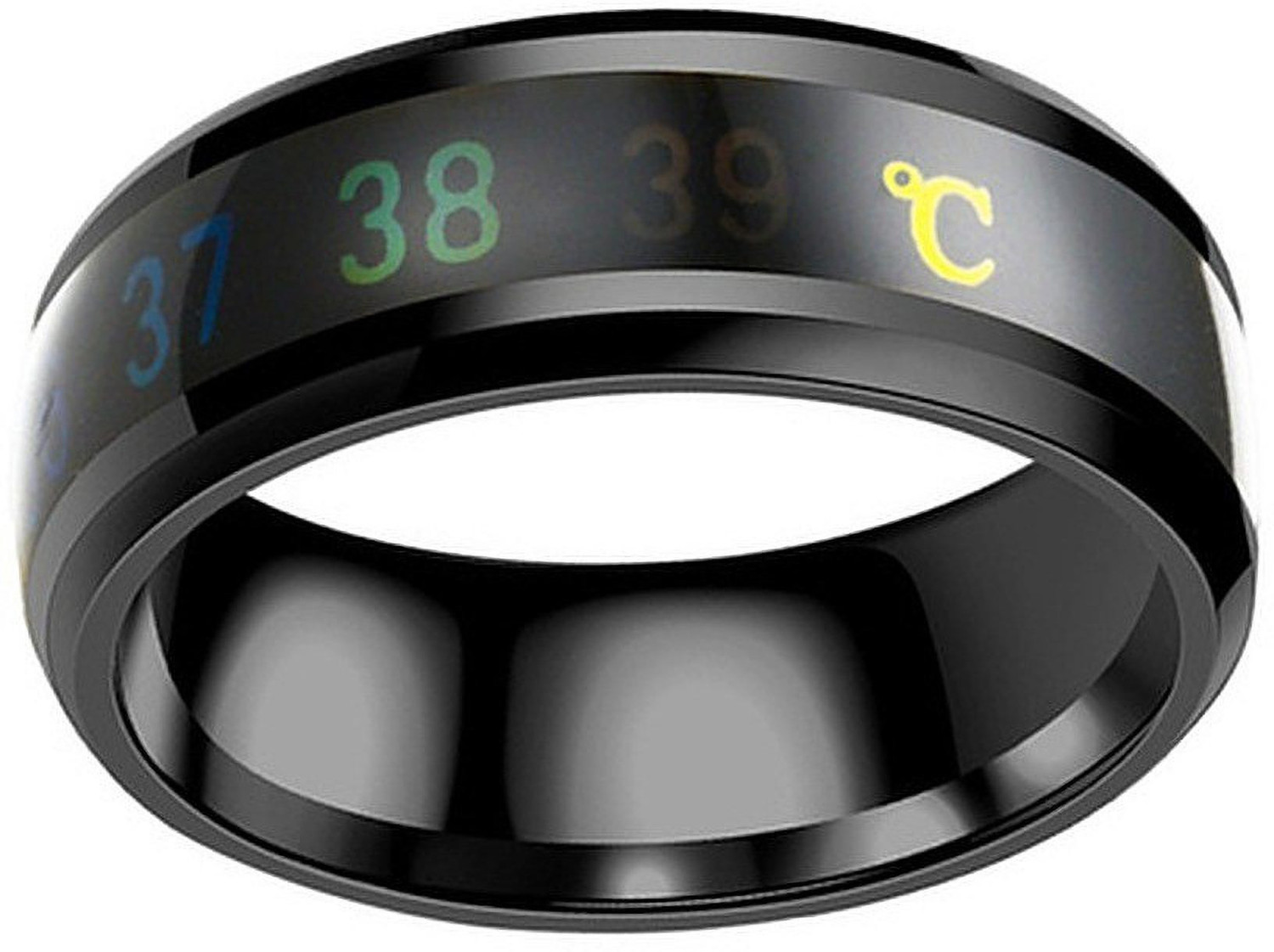 Image of Heer Collection Intelligent Smart Body Temperature Monitor Stainles Steel Ring Fashion Jewellery Stainless Steel Ring