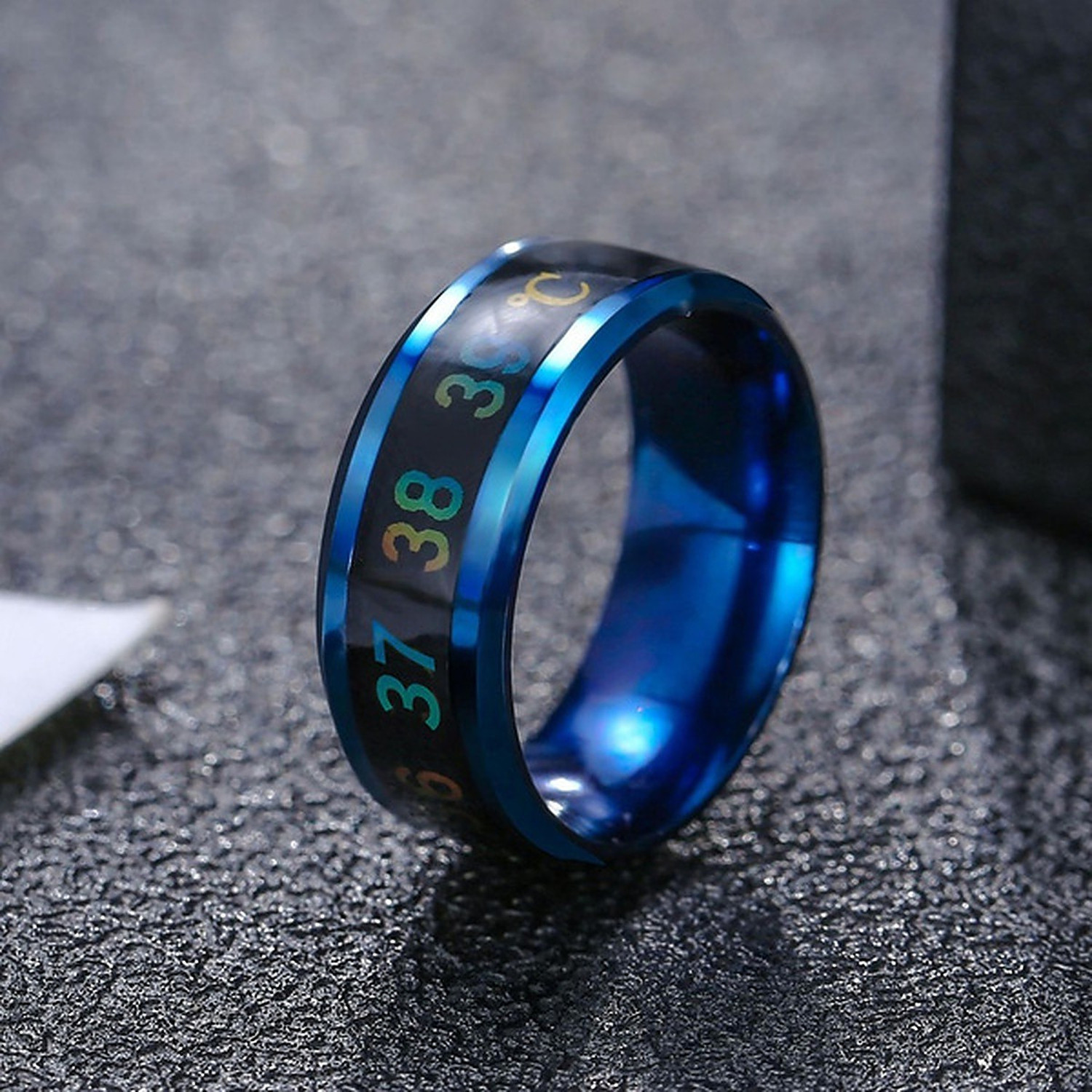 Image of Heer Collection Intelligent Smart Body Temperature Monitor Stainless Steel Ring for Girl and Boy Stainless Steel Ring