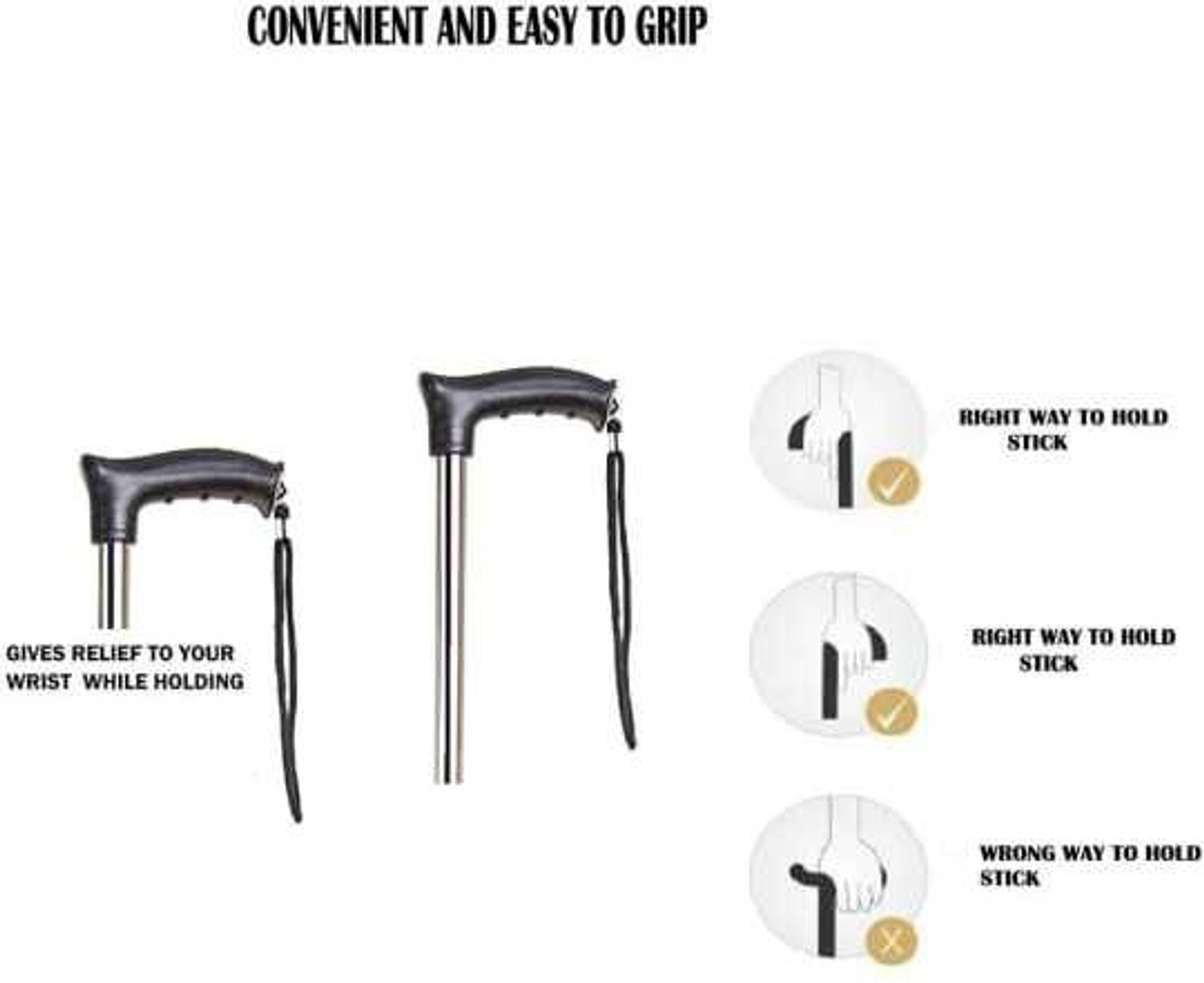 Image of GOODMAX SURGICAL 4 LEG chrome height Adjustable Men /Women Walking Stick Walking Stick