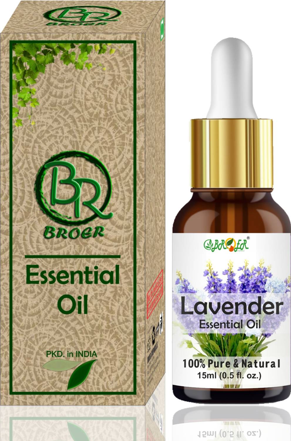 BROER Lavender Essential Oil for Healthy Hair, Skin, Sleep- 100% Pure and Natural