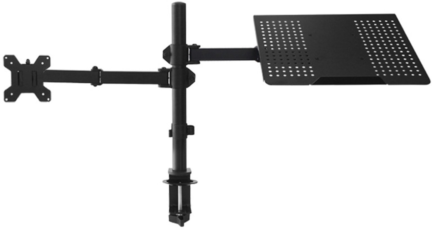 Image of SYGA Monitor Stand Arm Desk Monitor Screen-Dual Screen Stand DualScreen-Stand Steel Desk Stand Rotatable Laptop Stand with Adjustable Height Compatible with Universal Laptops