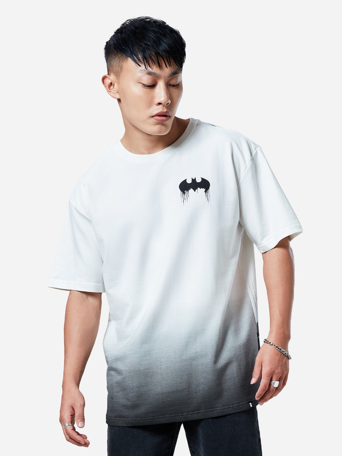 Image of The Souled Store Graphic Print Men Round Neck White T-Shirt