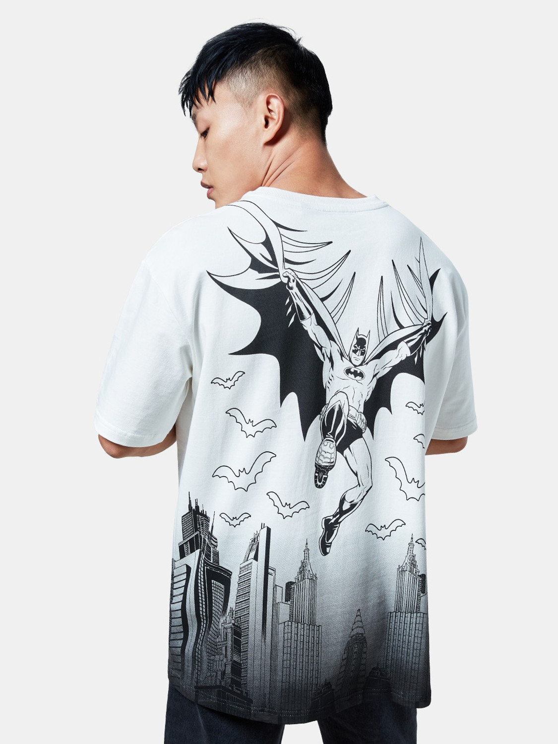 Image of The Souled Store Graphic Print Men Round Neck White T-Shirt