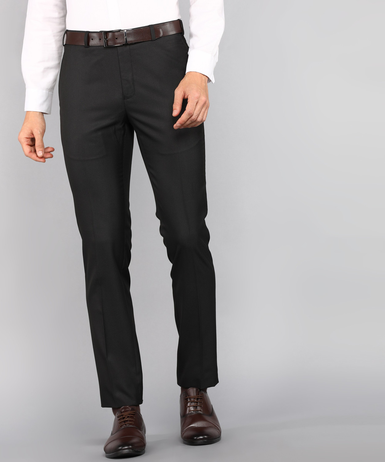 Image of Raymond Slim Fit Men Black Trousers