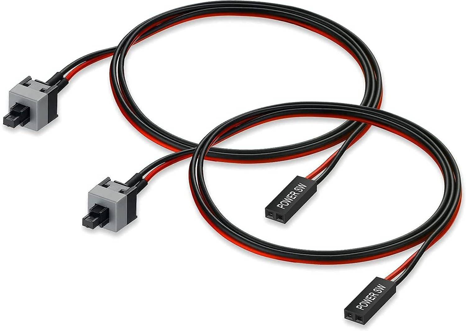 LipiWorld TV-out Cable (Pack of 2) 2 Pin SW PC Desktop Power Cable On/Off Button ATX Computer Cord
