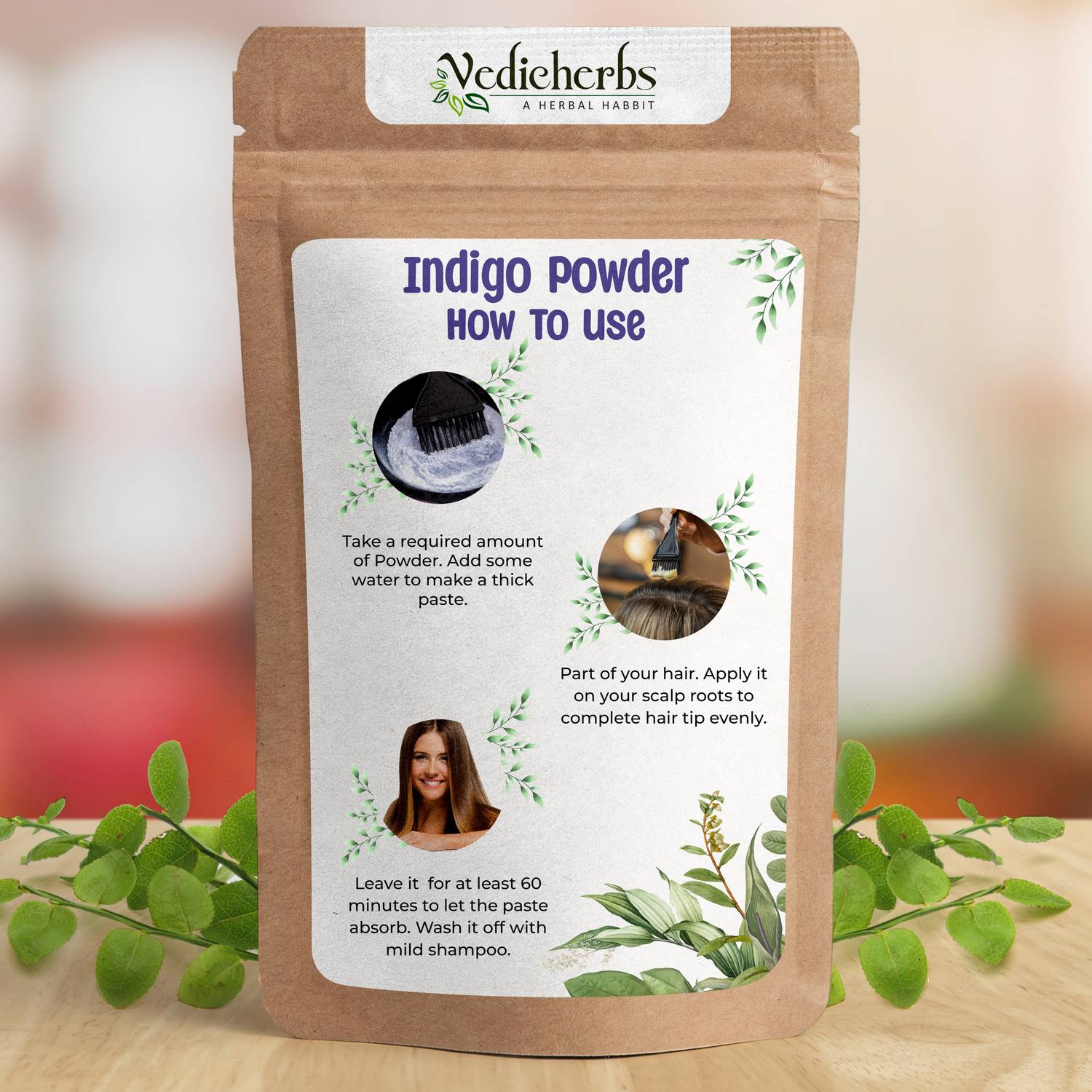 Vedicherbs Henna & Indigo Powder Hair Pack - Image 3