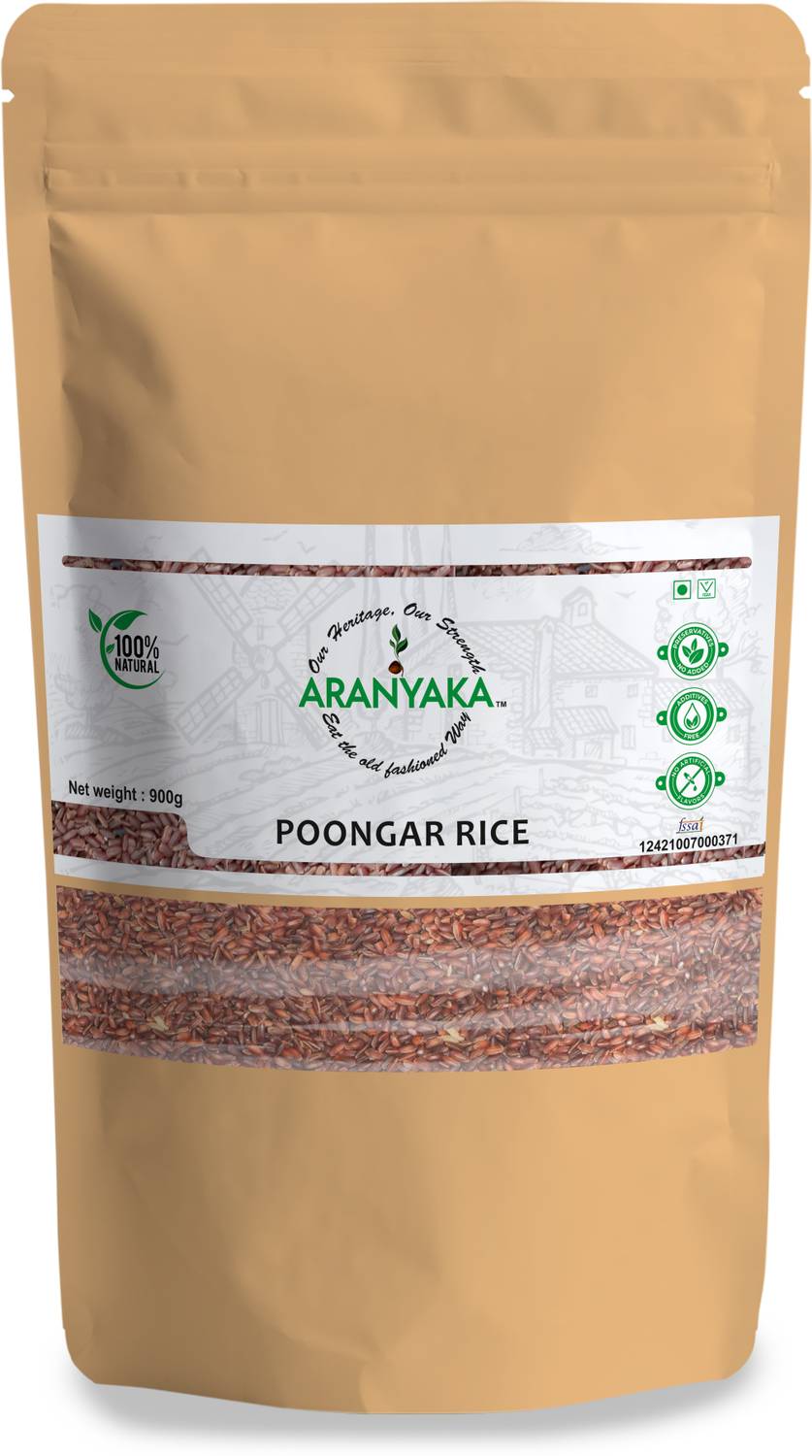 ARANYAKA Poongar Rice (900g)|Red Rice|Diabetic Friendly-Gluten Free| Red Matta Rice (Medium Grain, Boiled)