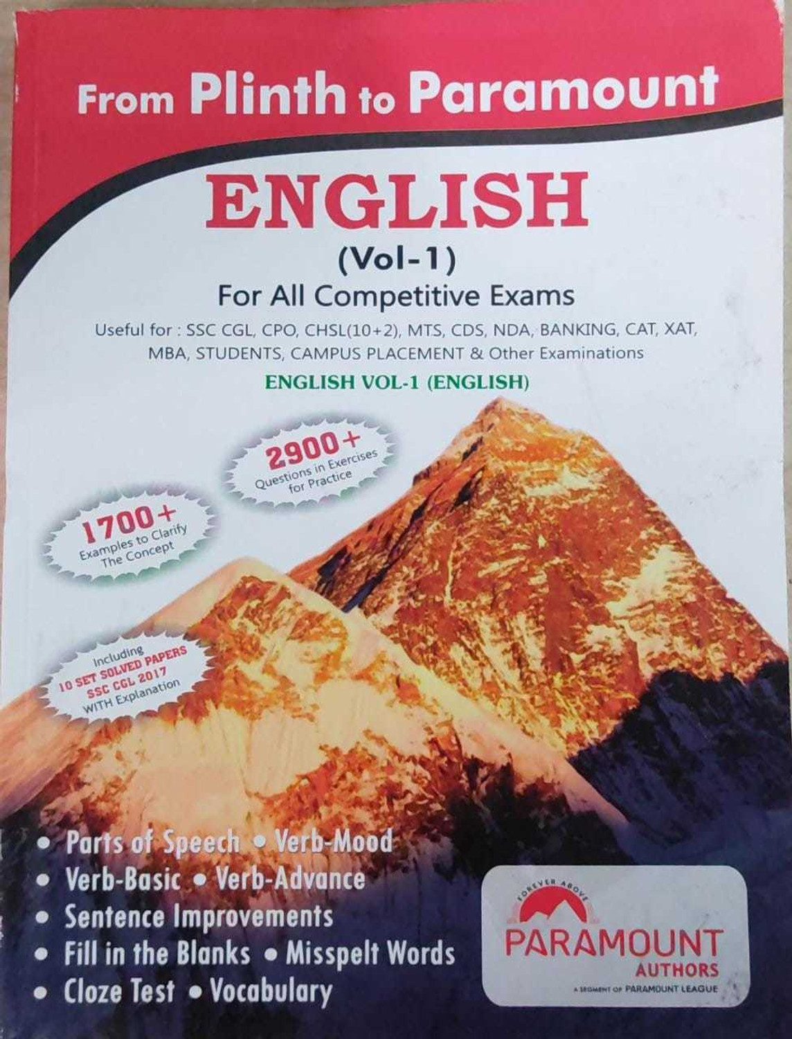 Image of Plinth To Paramount English For All Competitive Exams Vol 1 (2022-23)