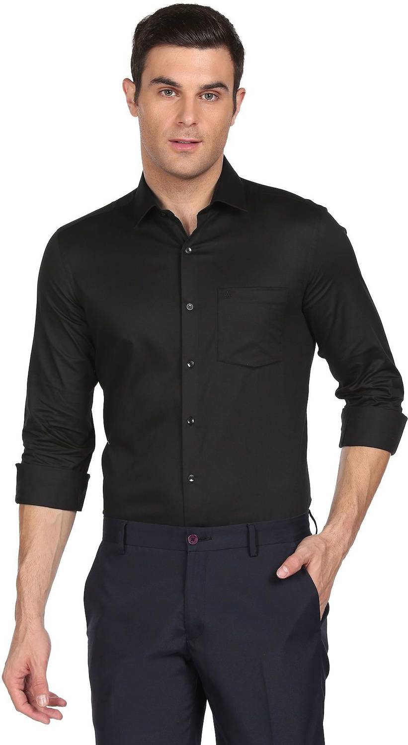 ARROW Men Solid Formal Maroon Shirt