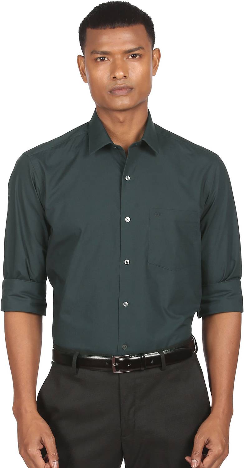 ARROW Men Self Design Formal Blue Shirt