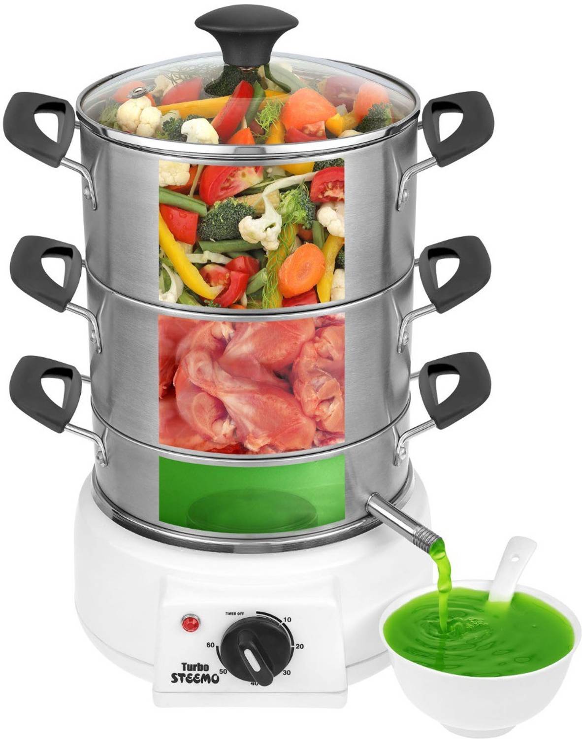 STEEMO ALL S.S. MODEL MULTI STEAM COOKER in FOOD GRADE STAINLESS STEEL Slow Cooker — Food Processors & Choppers