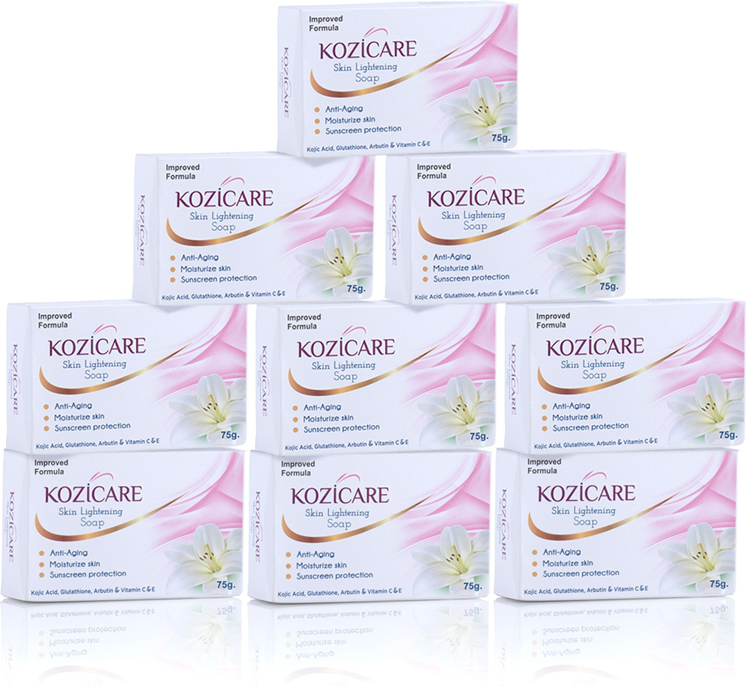 Kozicare Skin Lightening Soap with Kojic Acid & Arbutin (Pack of 9)