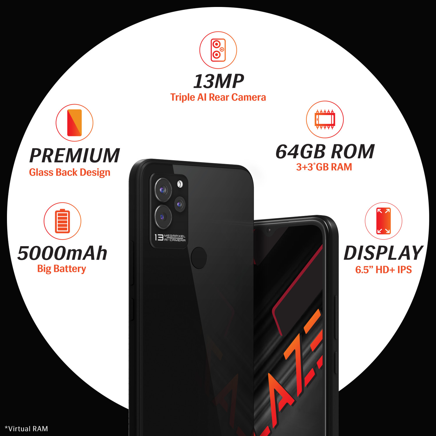 Image of LAVA Blaze (Glass Black, 64 GB)