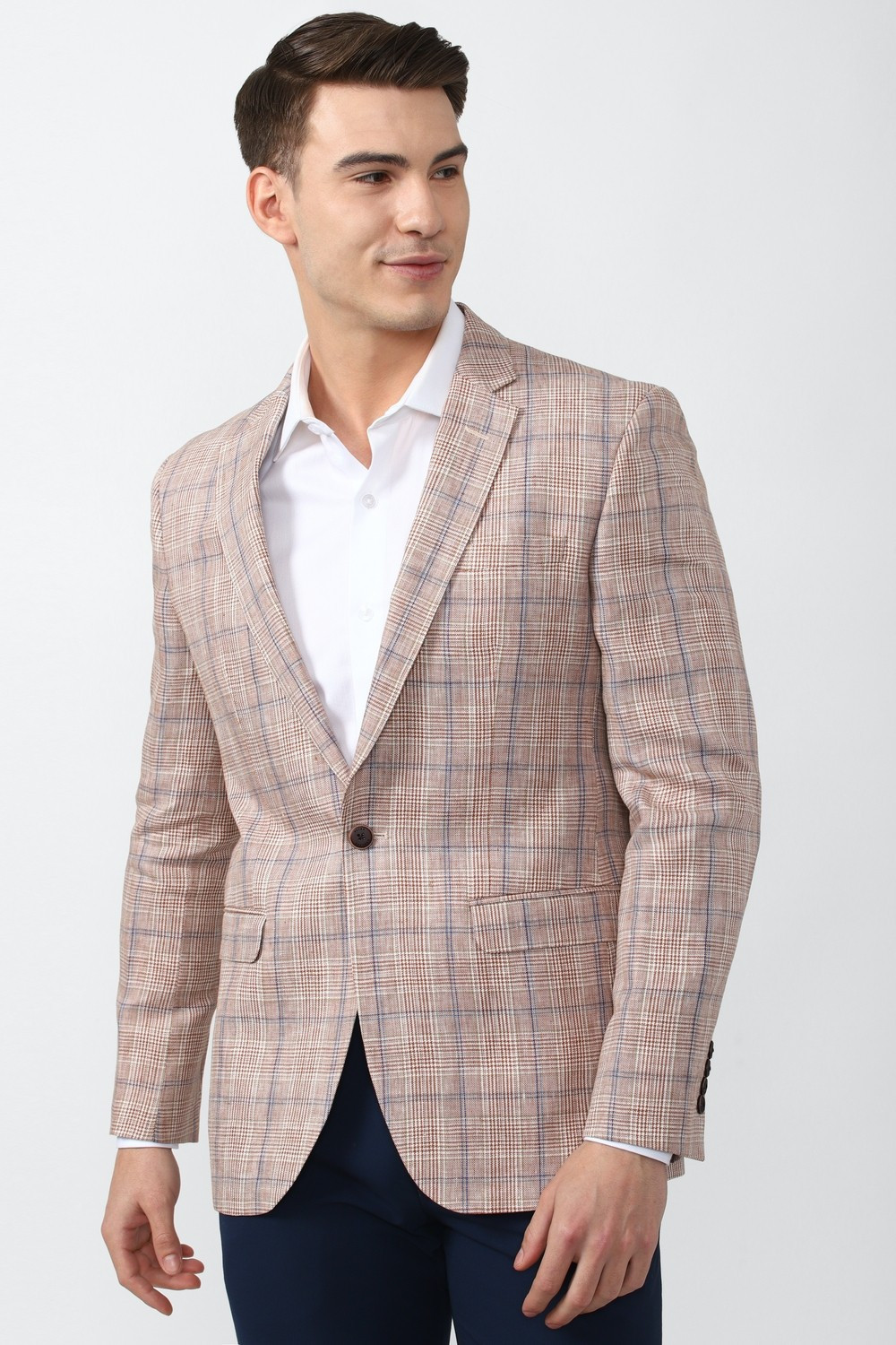 Image of PETER ENGLAND Checkered Single Breasted Formal Men Blazer