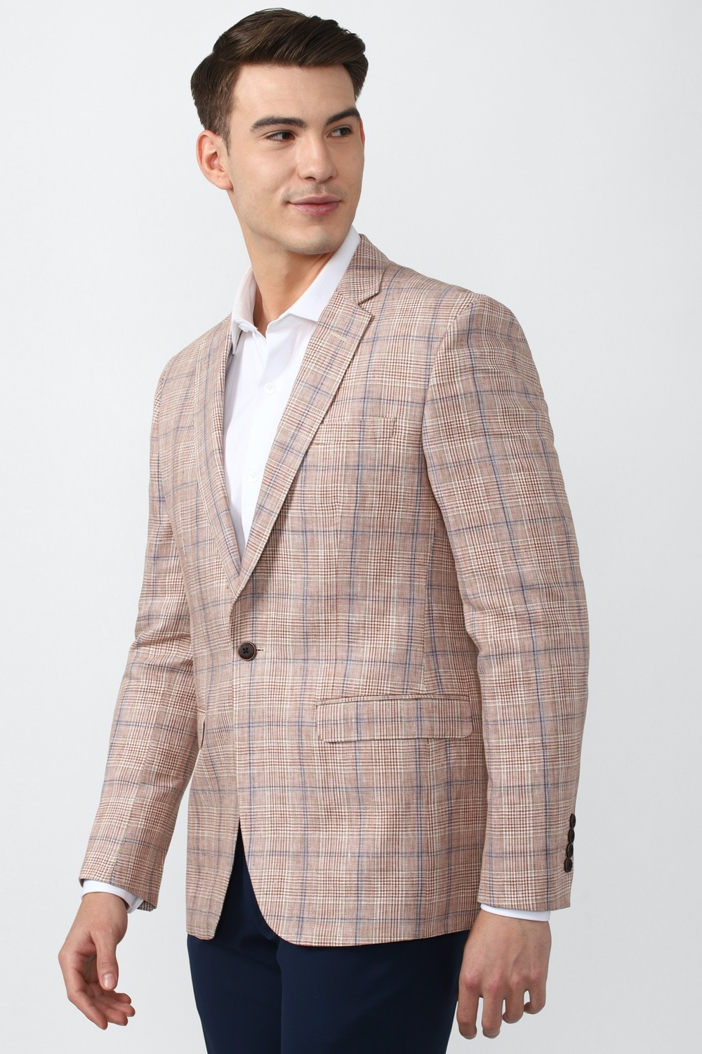 Image of PETER ENGLAND Checkered Single Breasted Formal Men Blazer