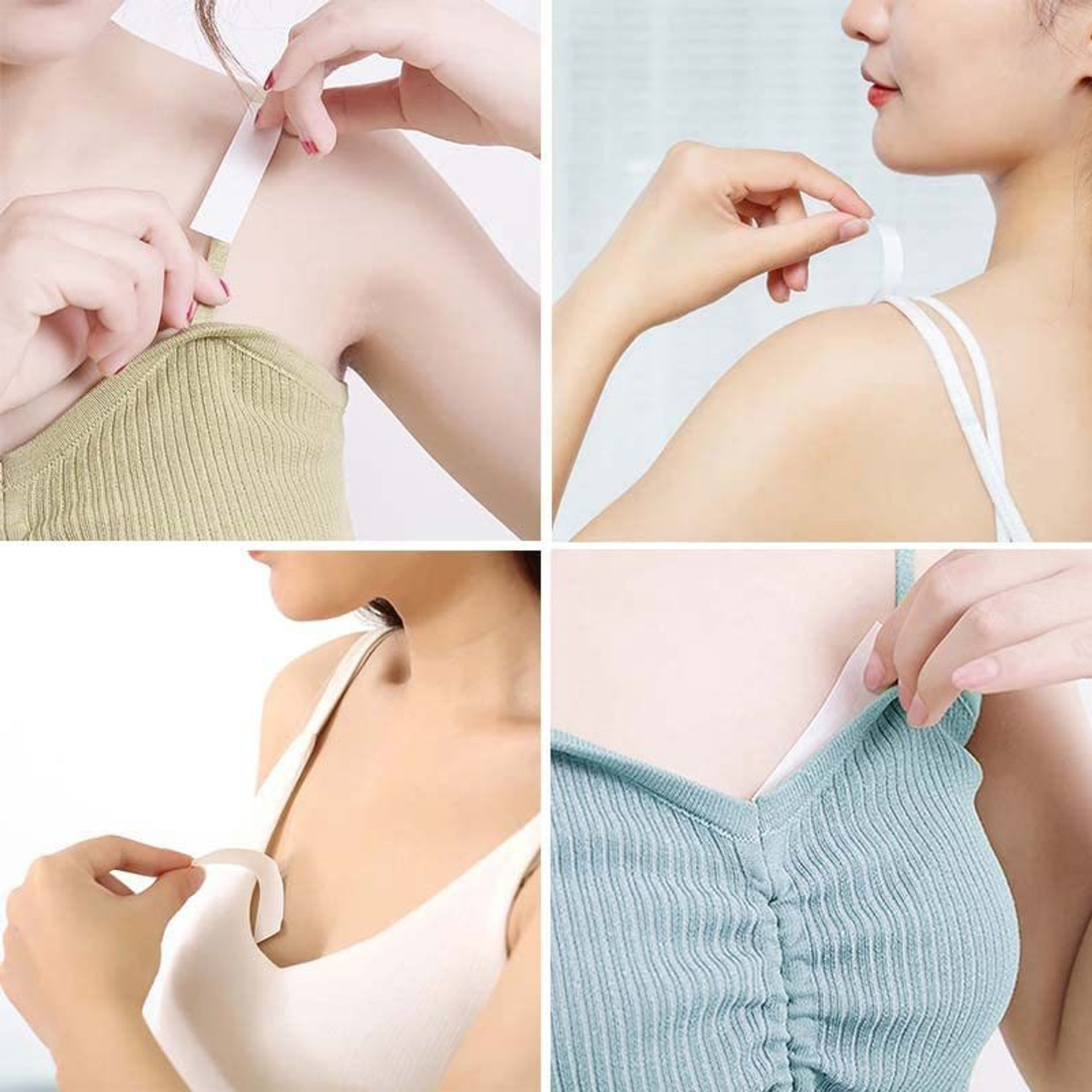 Image of Kipozy 36 Women Fashion tape Clothing & Body Strong Clear Bra Tape Strips Silicone Bra Strap Cushion