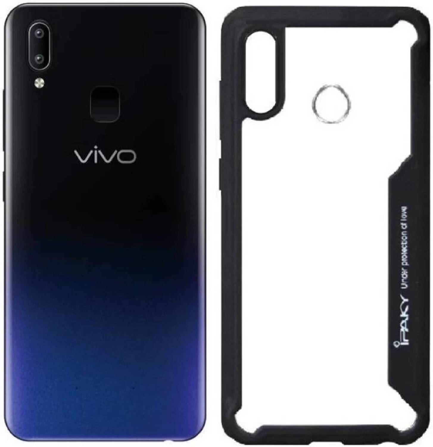BVR Back Cover for Vivo V11 (Black, Grip Case)