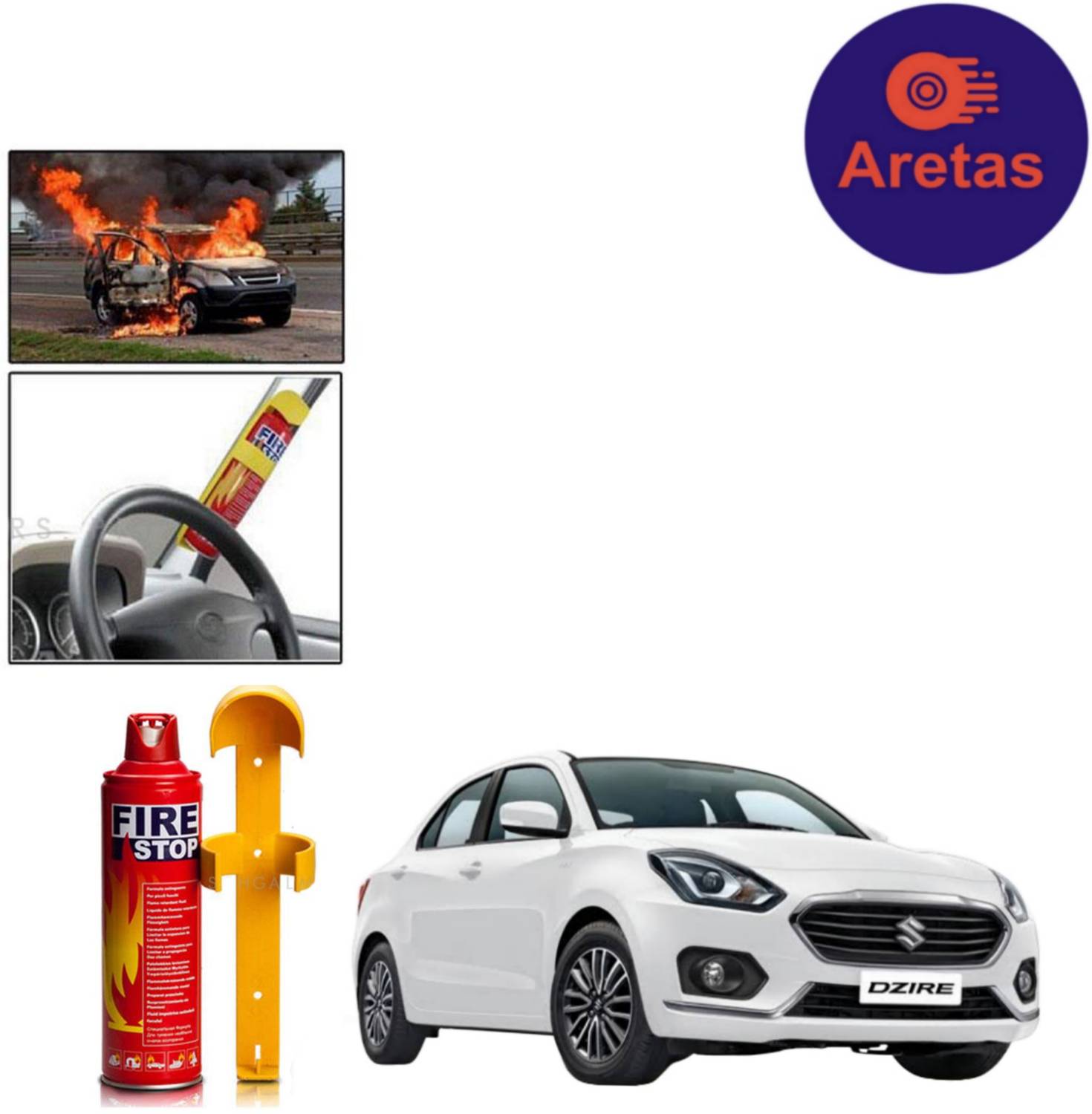 Aretas Maruti Suzuki Dzire Fire Extinguisher Mount