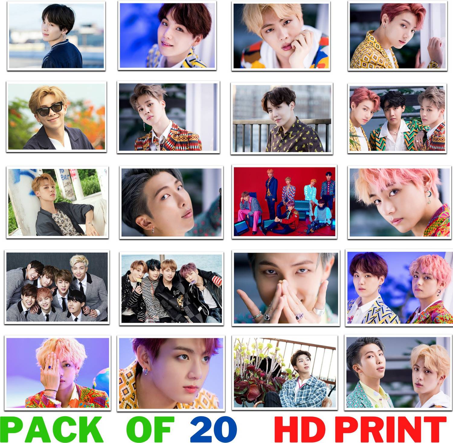 BTS アルバムセット（20枚） BTS Photo Cards Pack Of 20 For BTS Fans Jungkook Jimin V Suga