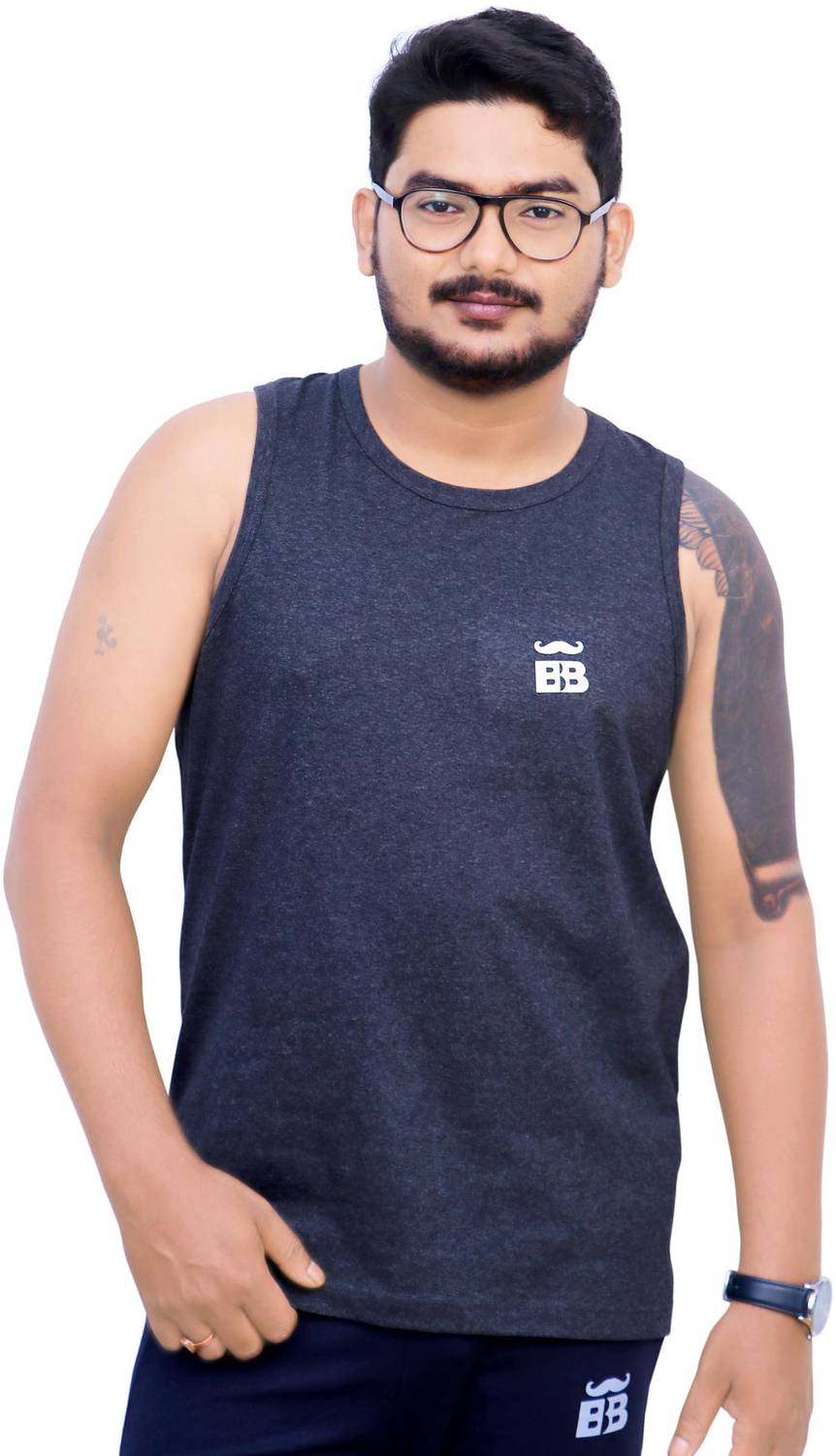 BLACK BROTHERS Solid Men Round Neck Grey T-Shirt
