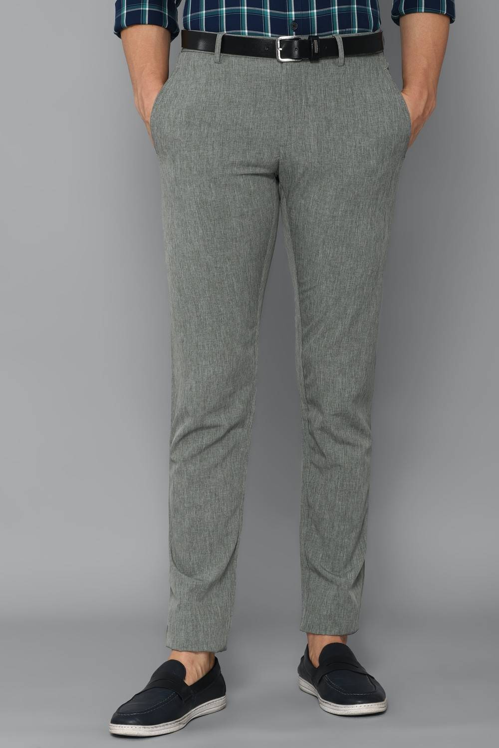 Allen Solly Slim Fit Men Grey Trousers