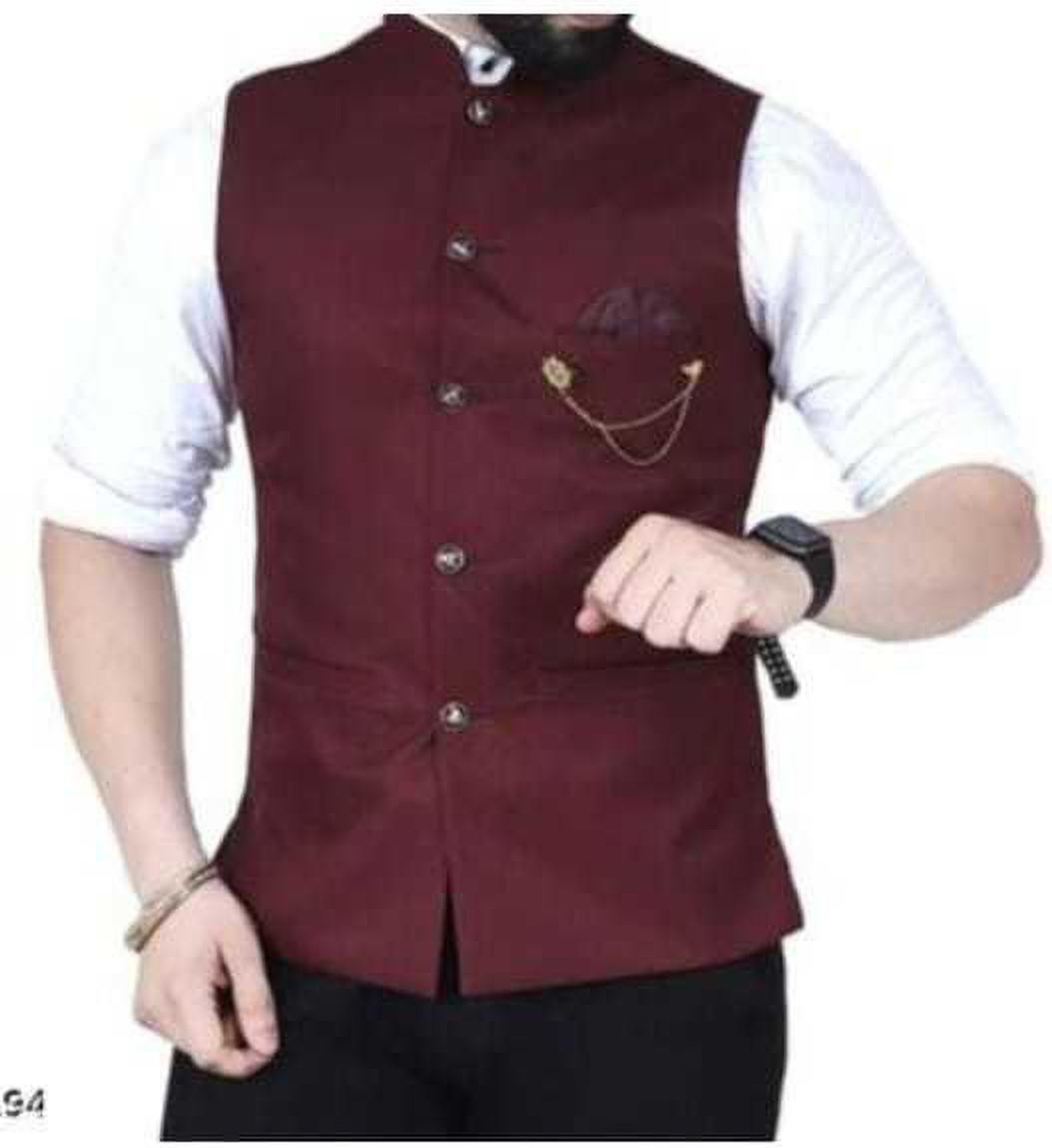 Image of maksud enterprise Solid Men Waistcoat