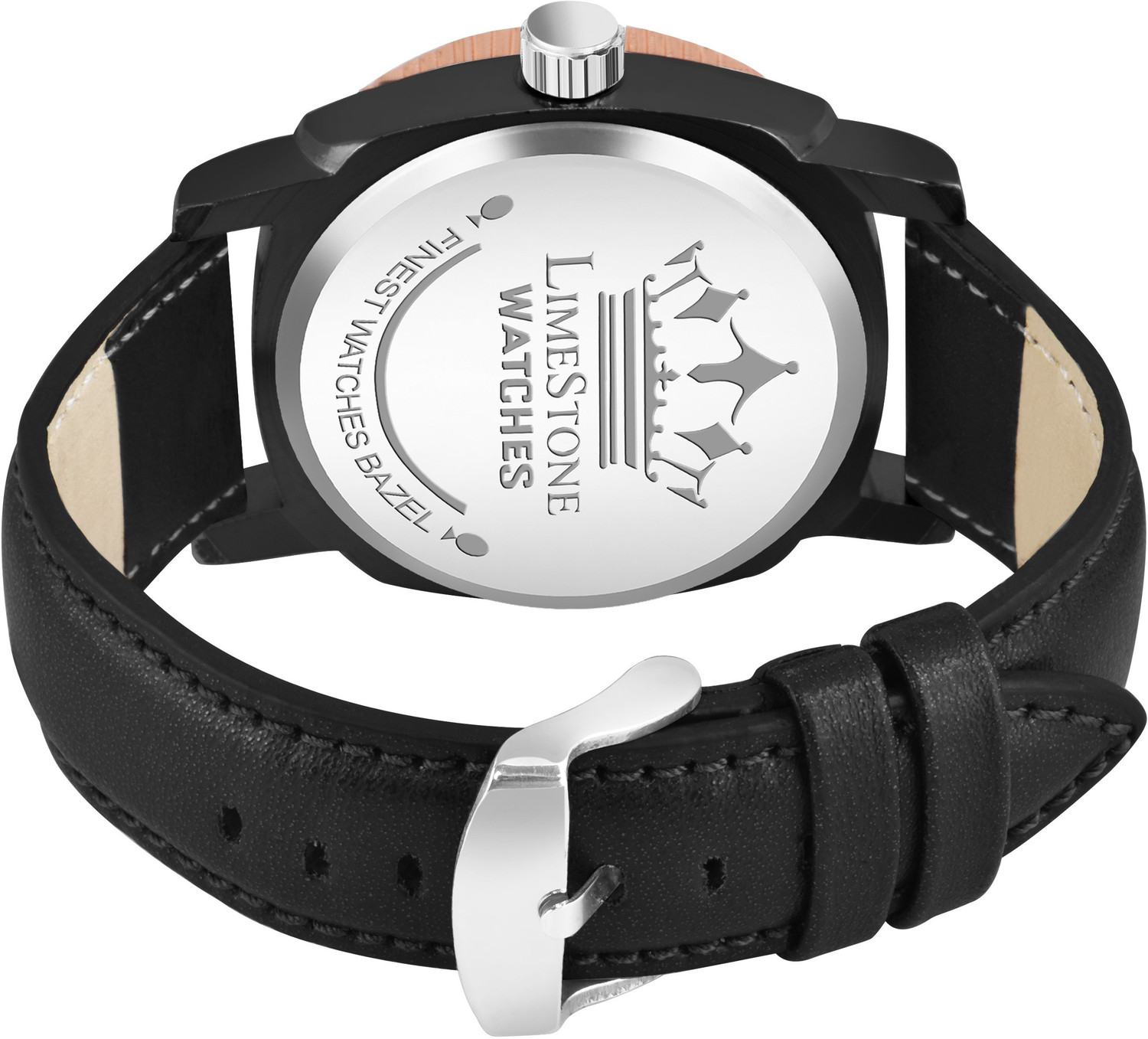 Image of LIMESTONE LUXE LUXE Series of LUXURY Styles Camouflage Dial Leather Strap Quartz Analog Watch - For Men