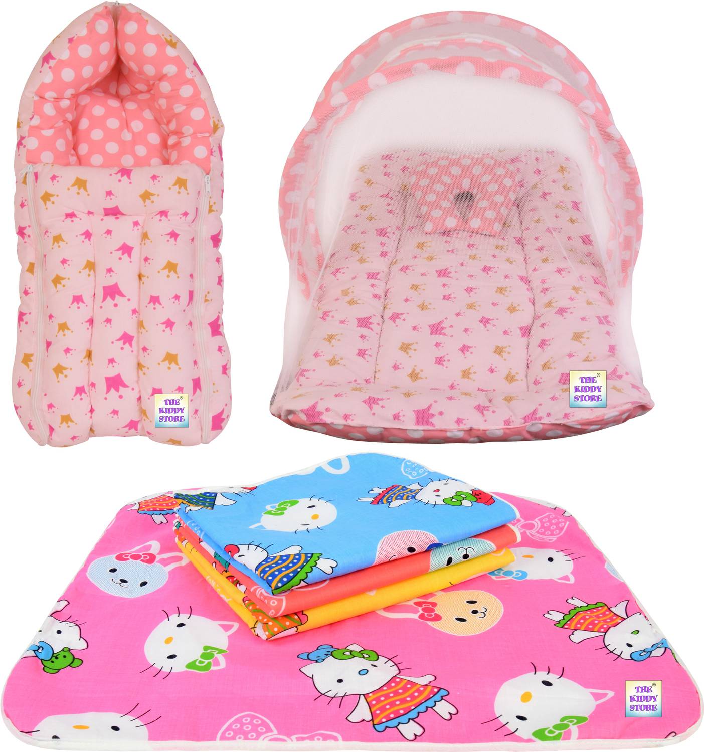 BABY KINGDOM Cotton Baby Bed Sized Bedding Set