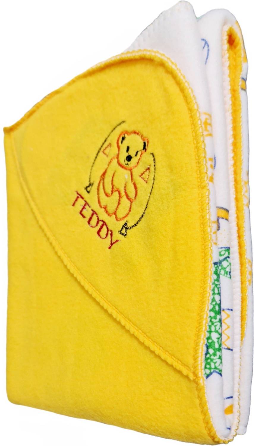 BRANDONN Embroidered Crib Hooded Baby Blanket for AC Room