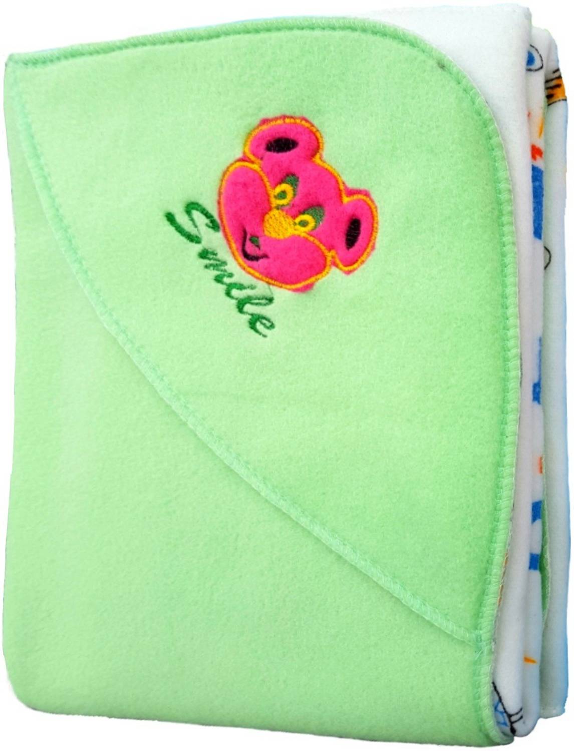 BRANDONN Embroidered Crib Hooded Baby Blanket for AC Room