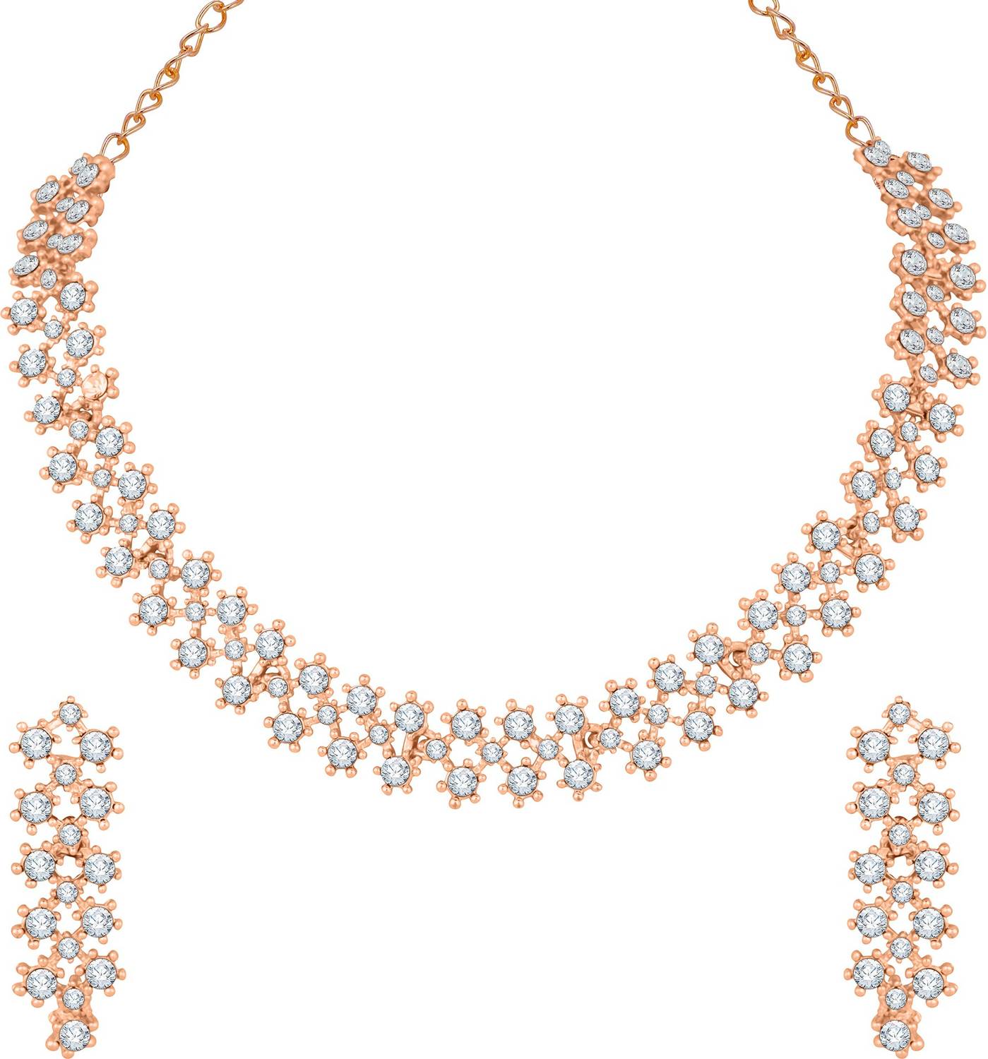 Atasi International Alloy Gold-plated Rose Gold Jewellery Set