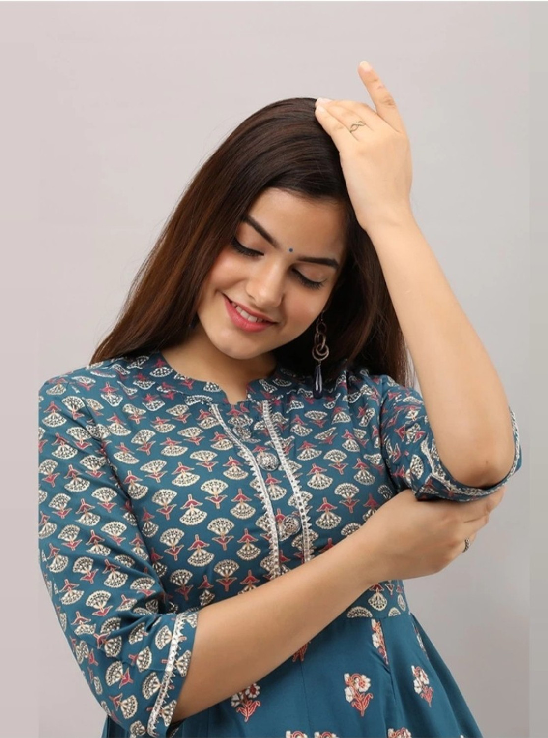Image of Khushboo Fashion Women Printed Anarkali Kurta