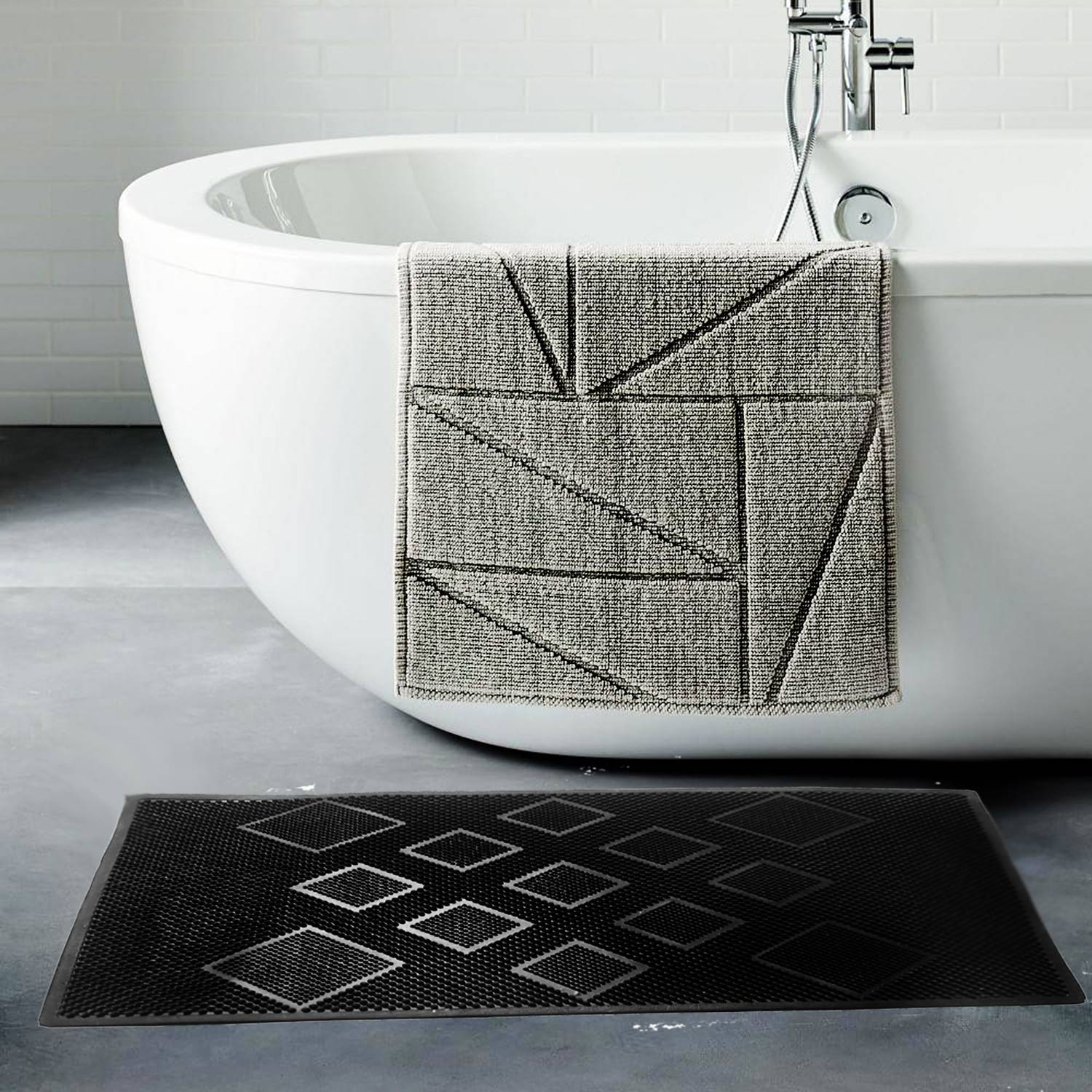 aaho decor PVC (Polyvinyl Chloride), Rubber Bathroom Mat