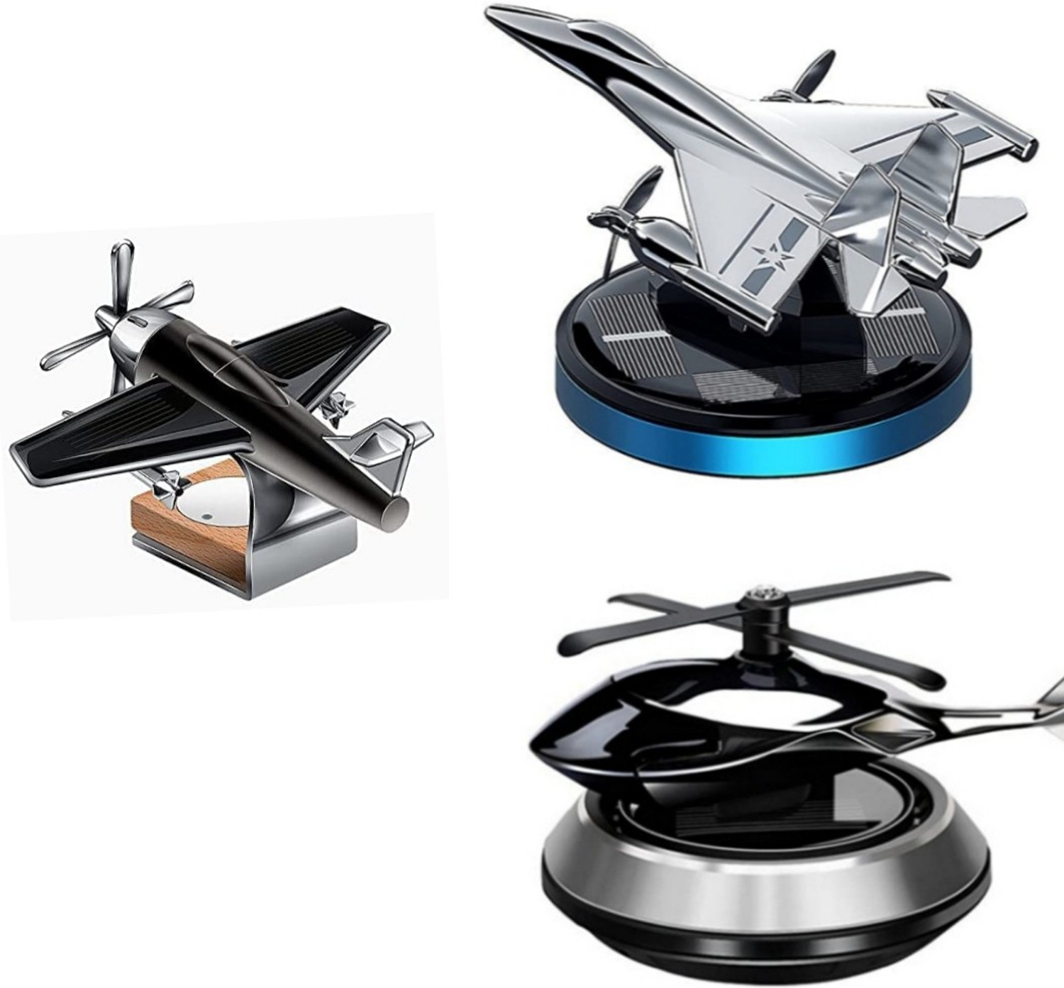Image of LAVITRA universal Car Freshener Diffuser Trending New Jet helicopter glider Aeroplane Alloy Solar Car Air Freshener Aromatherapy Car Interior Decoration Accessories Fragrance for Home Office Decoration Perfume Solar Aeroplane Big