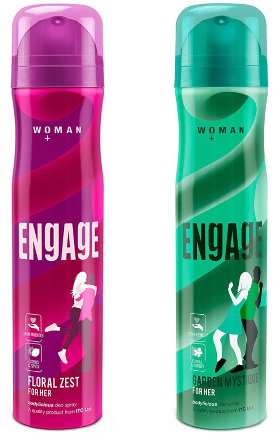 Image of Engage Floral Zest, Citrus & Floral and Garden Mystique, Spicy & Woody, Skin Friendly Deodorant Spray - For Women