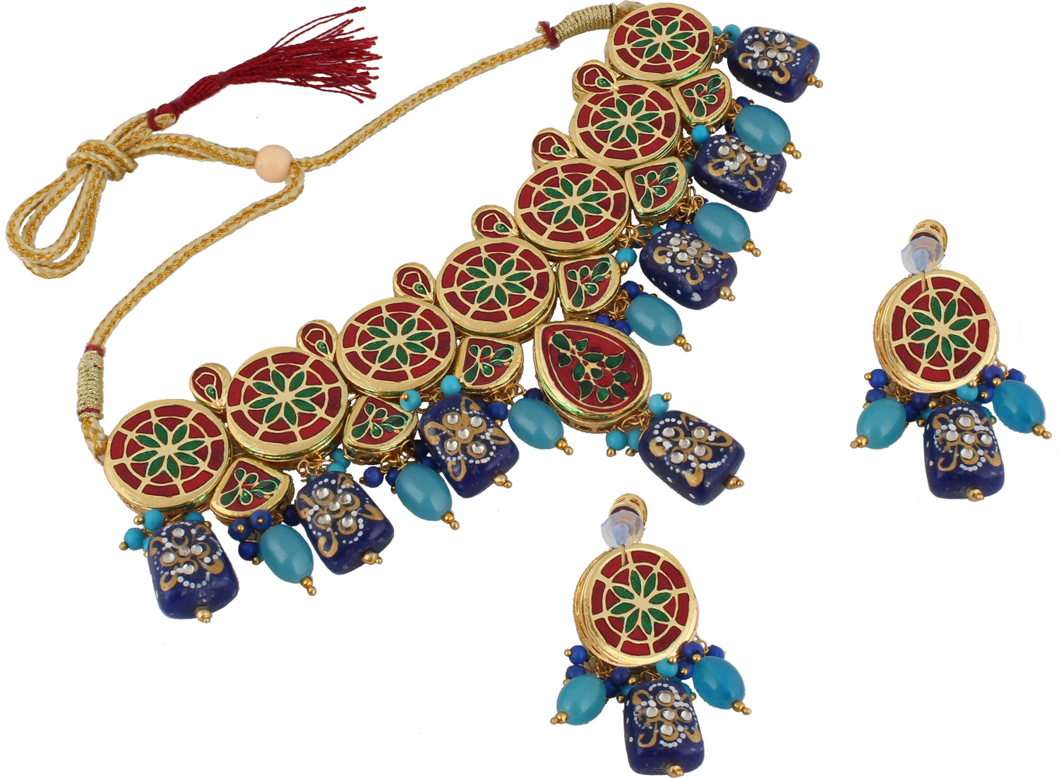 Image of Lucky Jewellery Copper Gold-plated Multicolor Jewellery Set