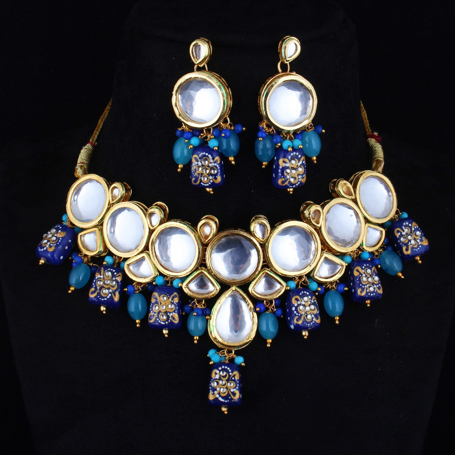Image of Lucky Jewellery Copper Gold-plated Multicolor Jewellery Set