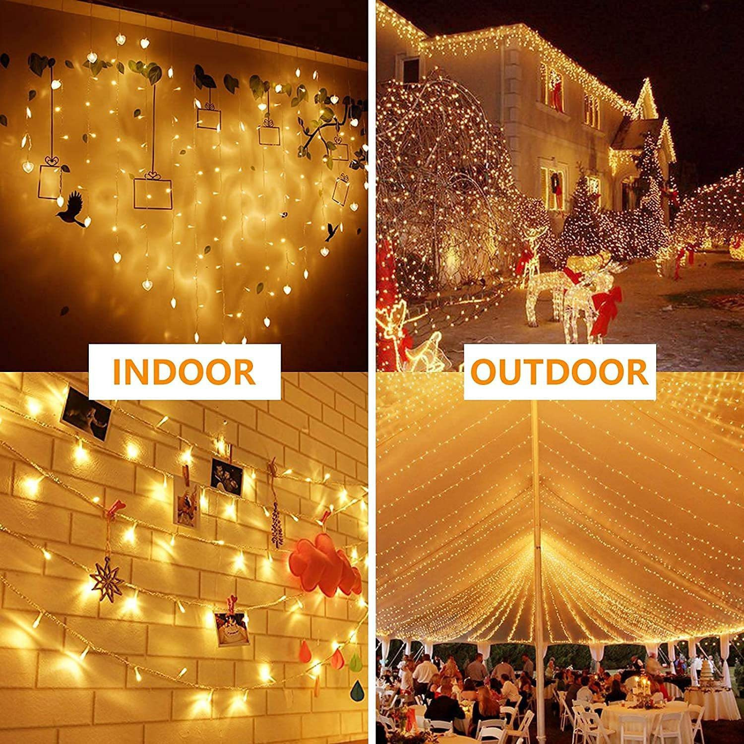 Image of VENPLANET 60 LEDs 18 m Yellow Steady String Rice Lights
