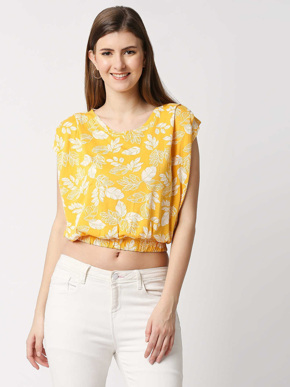 Image of Pepe Jeans Printed Women Crew Neck Yellow T-Shirt