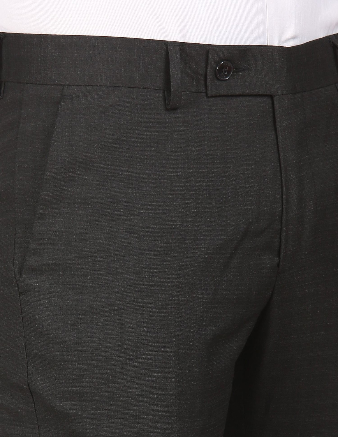 Image of ARROW Regular Fit Men Black Trousers