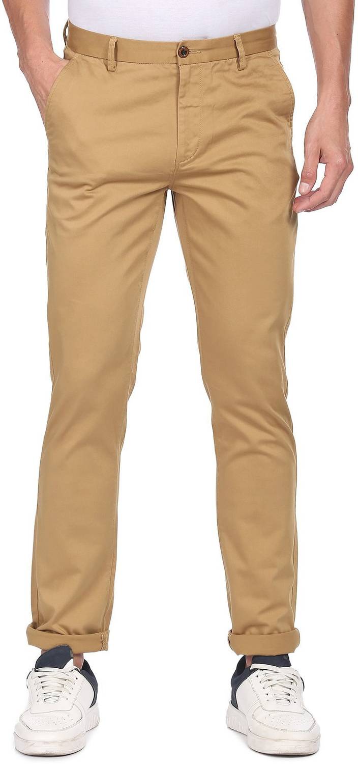 Arrow Sport Skinny Fit Men Yellow Trousers