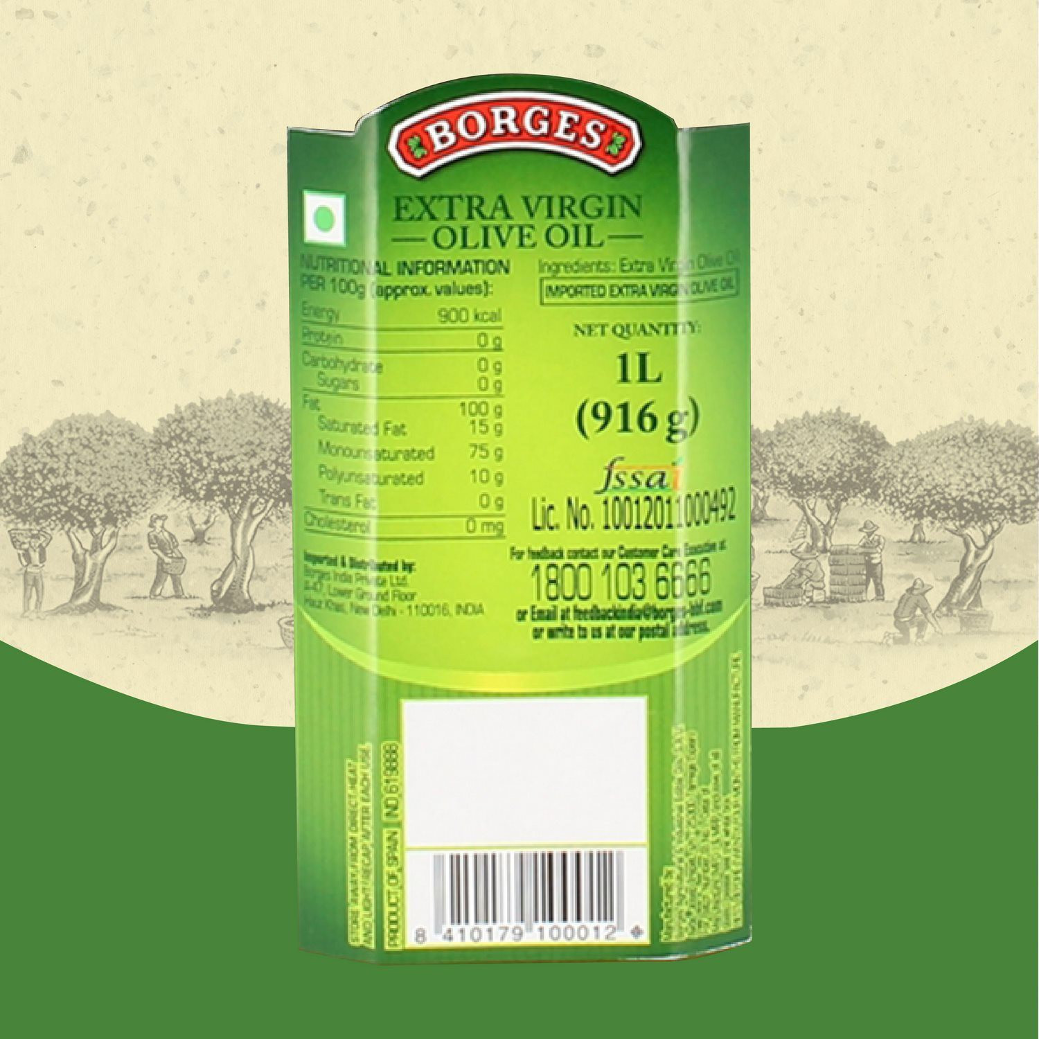 Image of BORGES Extra Virgin Olive Oil Glass Bottle