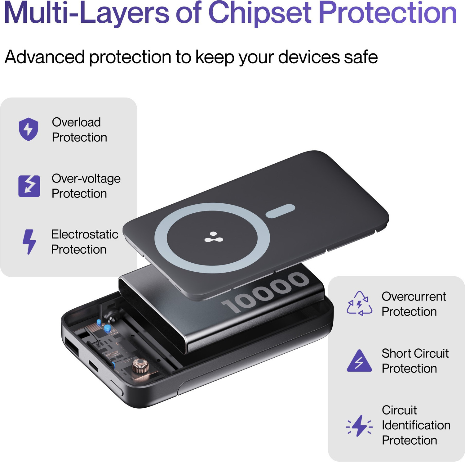 Image of Ambrane 10000 mAh 22.5 W Wireless Power Bank