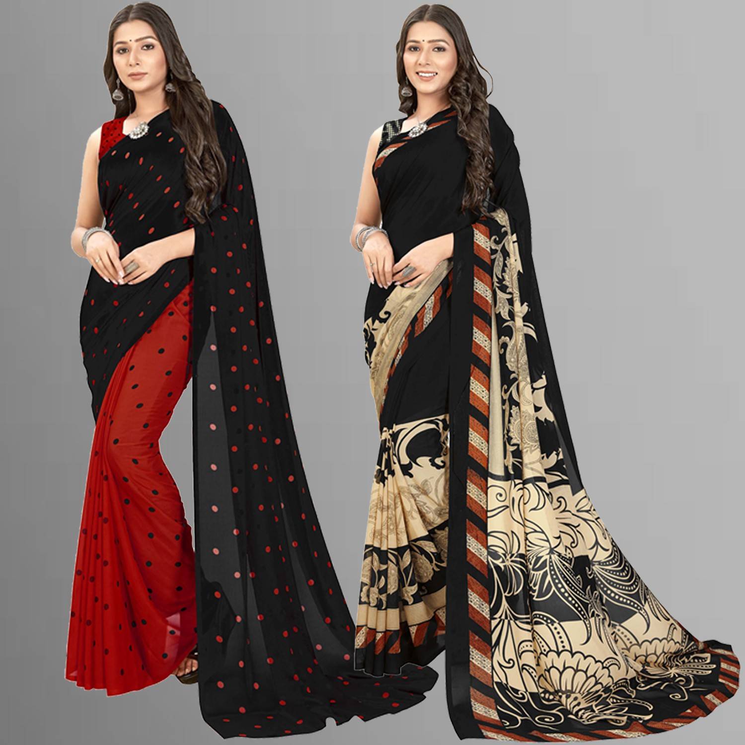 Anand Sarees Blocked Printed Daily Wear Georgette Saree