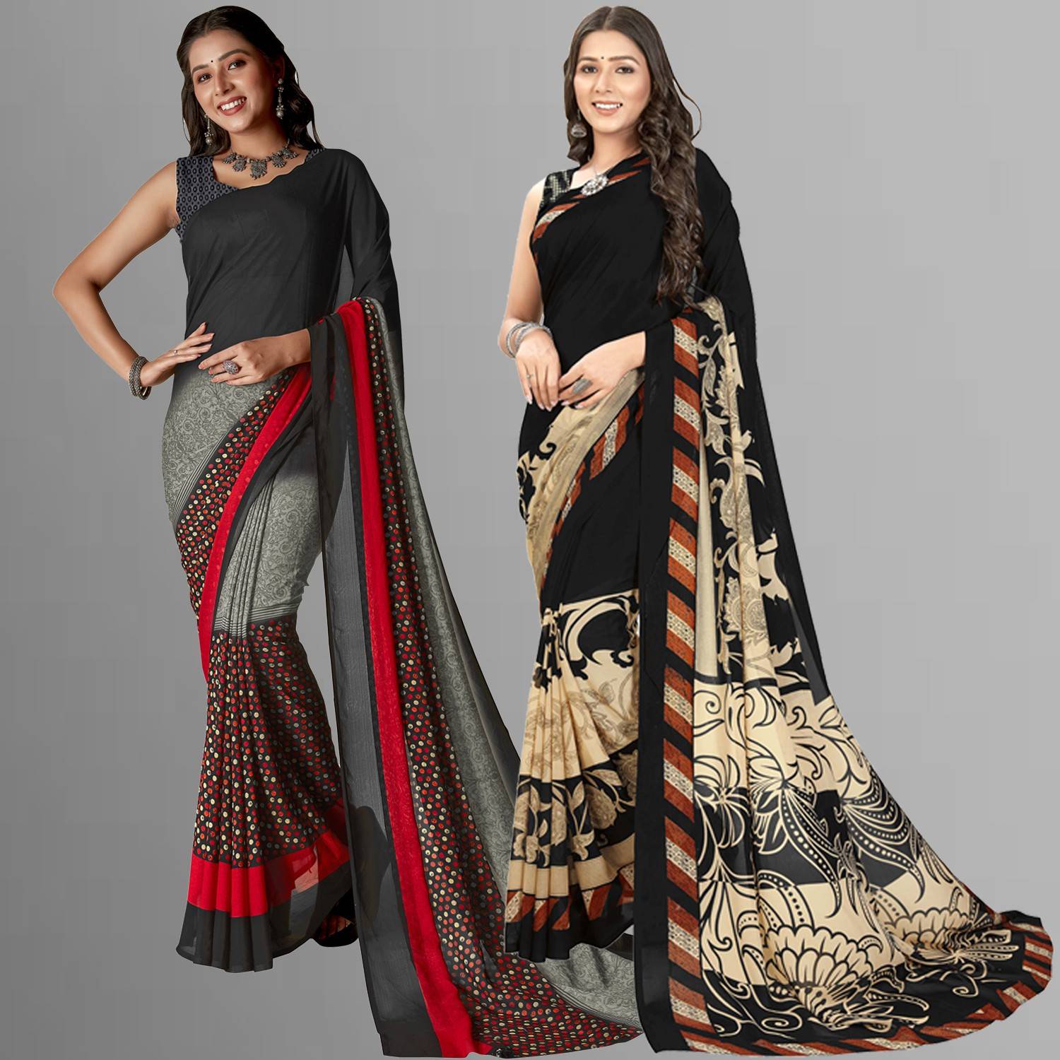 Anand Sarees Blocked Printed Daily Wear Georgette Saree